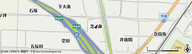 京都府木津川市市坂（芝ノ鼻）周辺の地図