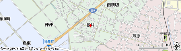 愛知県豊橋市松井町松井周辺の地図