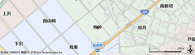 愛知県豊橋市松井町（仲沖）周辺の地図