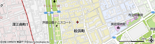 兵庫県芦屋市松浜町6周辺の地図