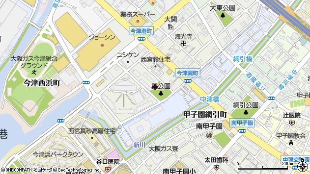 〒663-8223 兵庫県西宮市今津巽町の地図