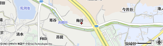 京都府木津川市市坂梅谷周辺の地図