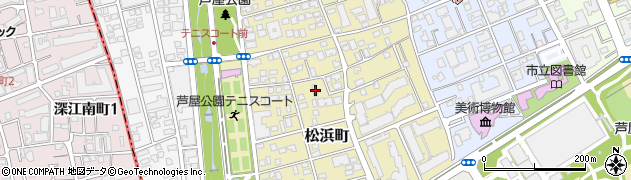 兵庫県芦屋市松浜町6-21周辺の地図