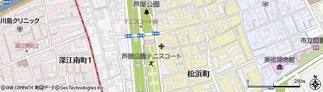 兵庫県芦屋市松浜町3-11周辺の地図
