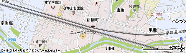 愛知県豊橋市二川町周辺の地図