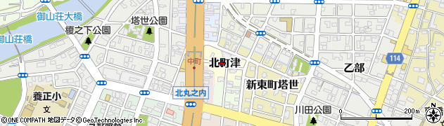 三重県津市北町津周辺の地図