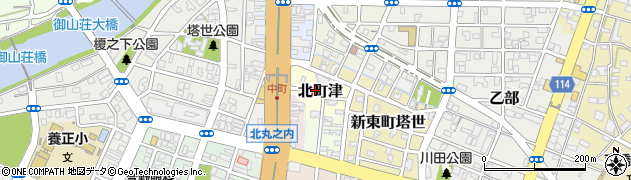 三重県津市北町津周辺の地図