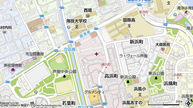 〒659-0033 兵庫県芦屋市高浜町の地図