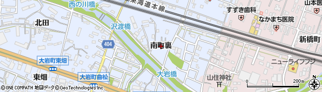 愛知県豊橋市大岩町（南町裏）周辺の地図