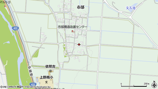 〒518-0102 三重県伊賀市市部の地図