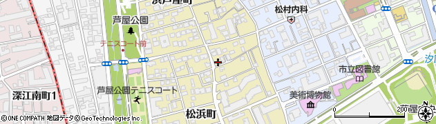 兵庫県芦屋市松浜町1-13周辺の地図