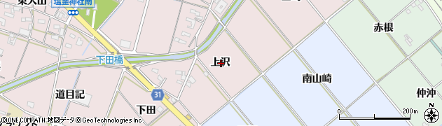 愛知県豊橋市駒形町上沢周辺の地図