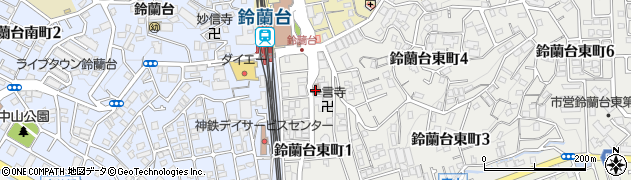 神戸鈴蘭台郵便局周辺の地図
