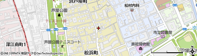 兵庫県芦屋市松浜町1-14周辺の地図