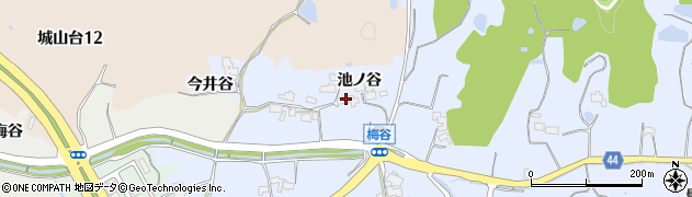 京都府木津川市梅谷（池ノ谷）周辺の地図