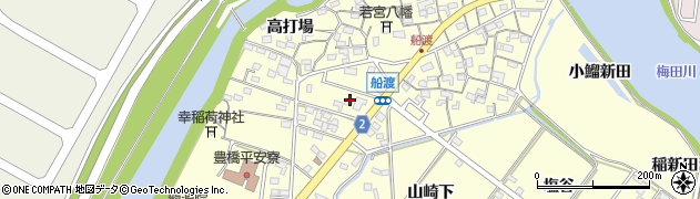 愛知県豊橋市船渡町（内新田）周辺の地図