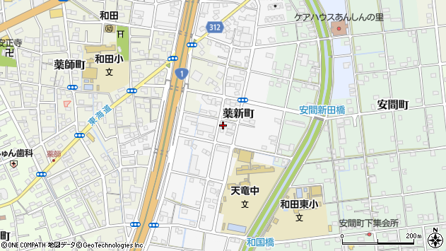 〒435-0018 静岡県浜松市中央区薬新町の地図
