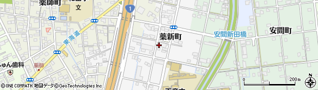静岡県浜松市中央区薬新町周辺の地図