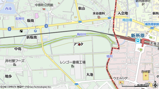 〒441-3106 愛知県豊橋市中原町の地図