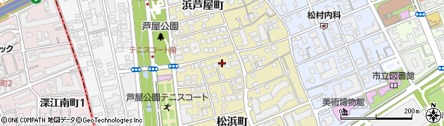 兵庫県芦屋市松浜町2-19周辺の地図