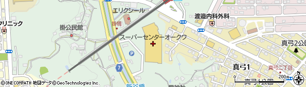 スーパーセンターオークワ生駒上町店周辺の地図