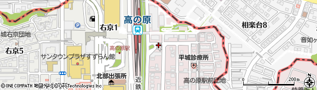 奈良市立駐輪場高の原第二自転車駐車場周辺の地図