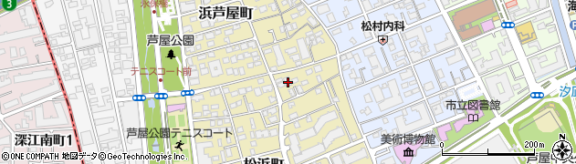 兵庫県芦屋市松浜町1-18周辺の地図