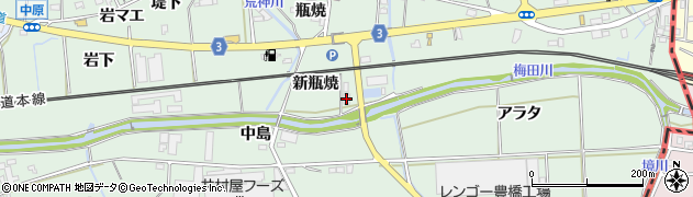 愛知県豊橋市中原町新瓶焼7周辺の地図