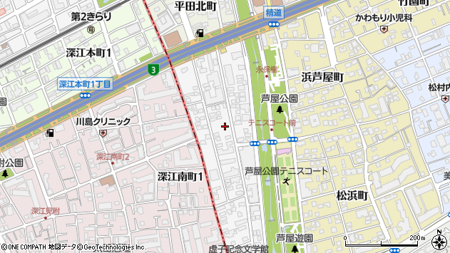 〒659-0074 兵庫県芦屋市平田町の地図