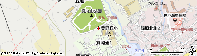 兵庫県神戸市灘区五毛（浅谷）周辺の地図