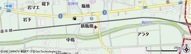 愛知県豊橋市中原町新瓶焼6周辺の地図