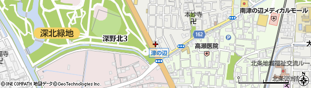 大阪府大東市津の辺町1周辺の地図