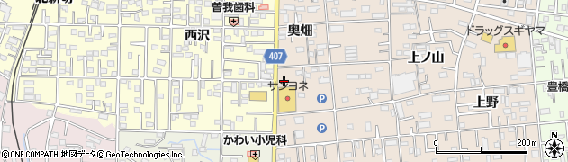 愛知県豊橋市上野町（奥畑）周辺の地図