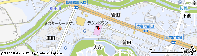 ラウンドワンスタジアム豊橋店カラオケ周辺の地図