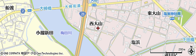 愛知県豊橋市大山町西大山60周辺の地図