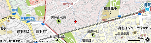 兵庫県神戸市東灘区御影山手2丁目周辺の地図