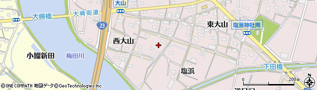 愛知県豊橋市大山町西大山15周辺の地図