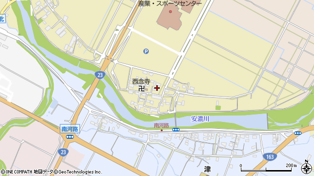 〒514-0056 三重県津市北河路町の地図