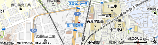 ジャパン十三店周辺の地図
