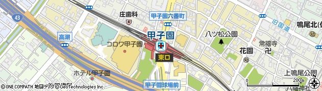 甲子園駅周辺の地図
