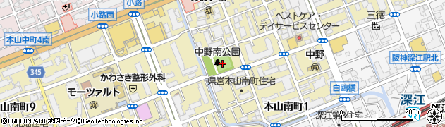 中野南公園周辺の地図