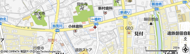 静岡県磐田市一番町周辺の地図