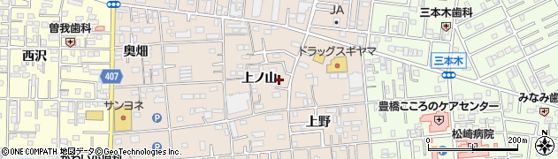 愛知県豊橋市上野町周辺の地図