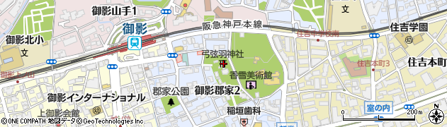 弓弦羽神社周辺の地図
