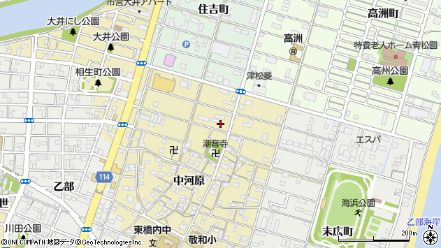 〒514-0018 三重県津市中河原の地図