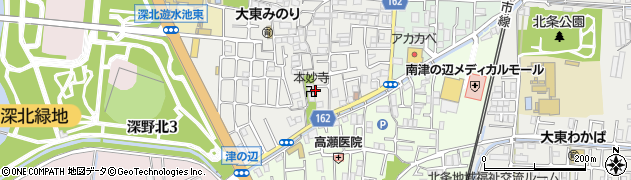 大阪府大東市津の辺町12周辺の地図