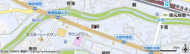 愛知県豊橋市大岩町（岩田）周辺の地図