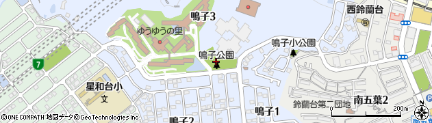 鳴子公園周辺の地図