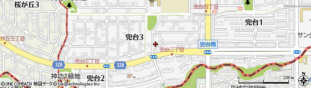 木津兜台郵便局周辺の地図