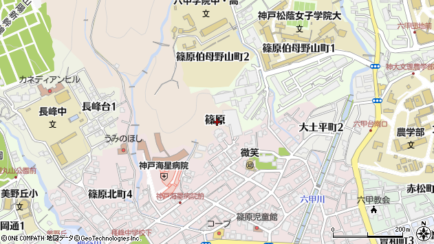 〒657-0002 兵庫県神戸市灘区篠原（その他）の地図